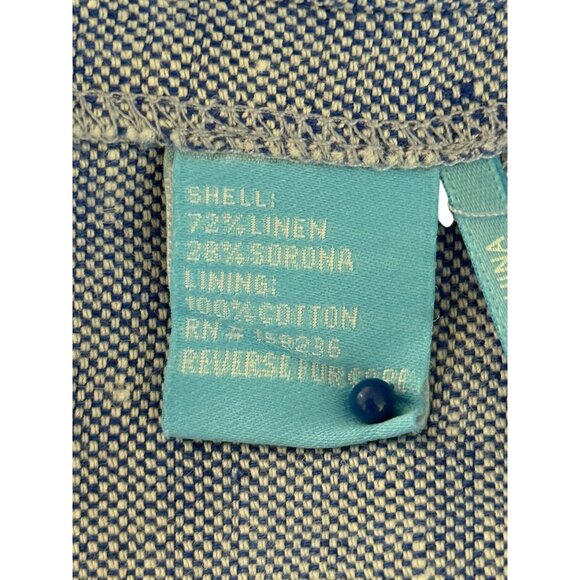 J.McLaughlin Women's Sleeveless Midi Dress Blue Linen Side-Slit Size 14 - Picture 8 of 9